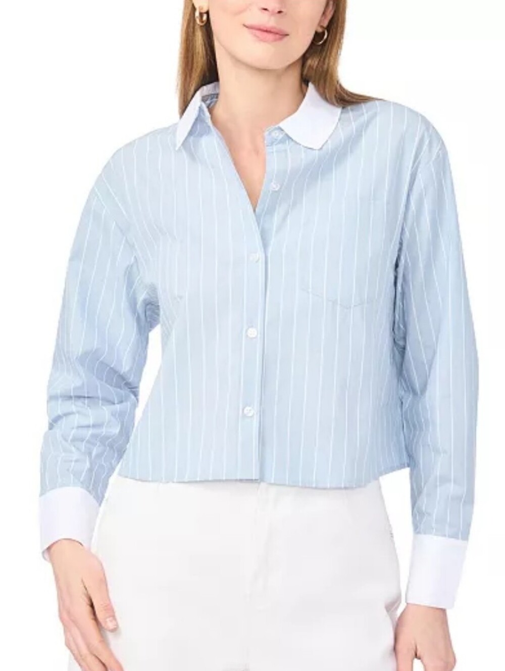 Women's Collared Buttoned Long-Sleeve Shirt